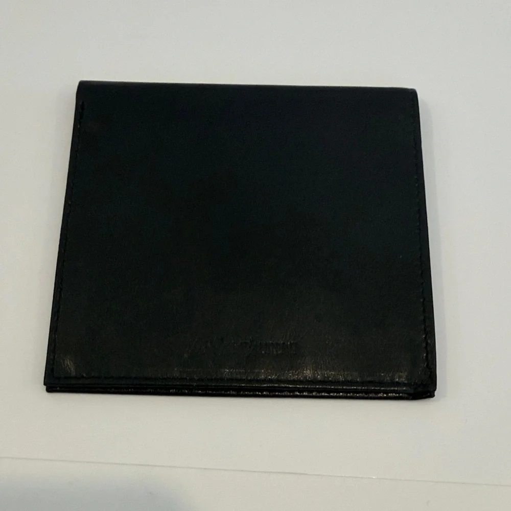 Vintage Yves Saint Laurent Midnight Black Leather Bifold Wallet Aniline Cowhide